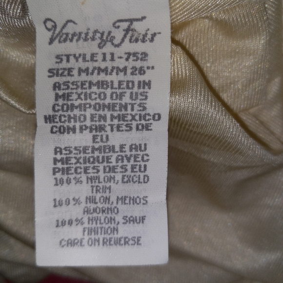 Vanity Fair M Half Slip Lace Trim Side Slit Lingerie - Picture 2 of 9